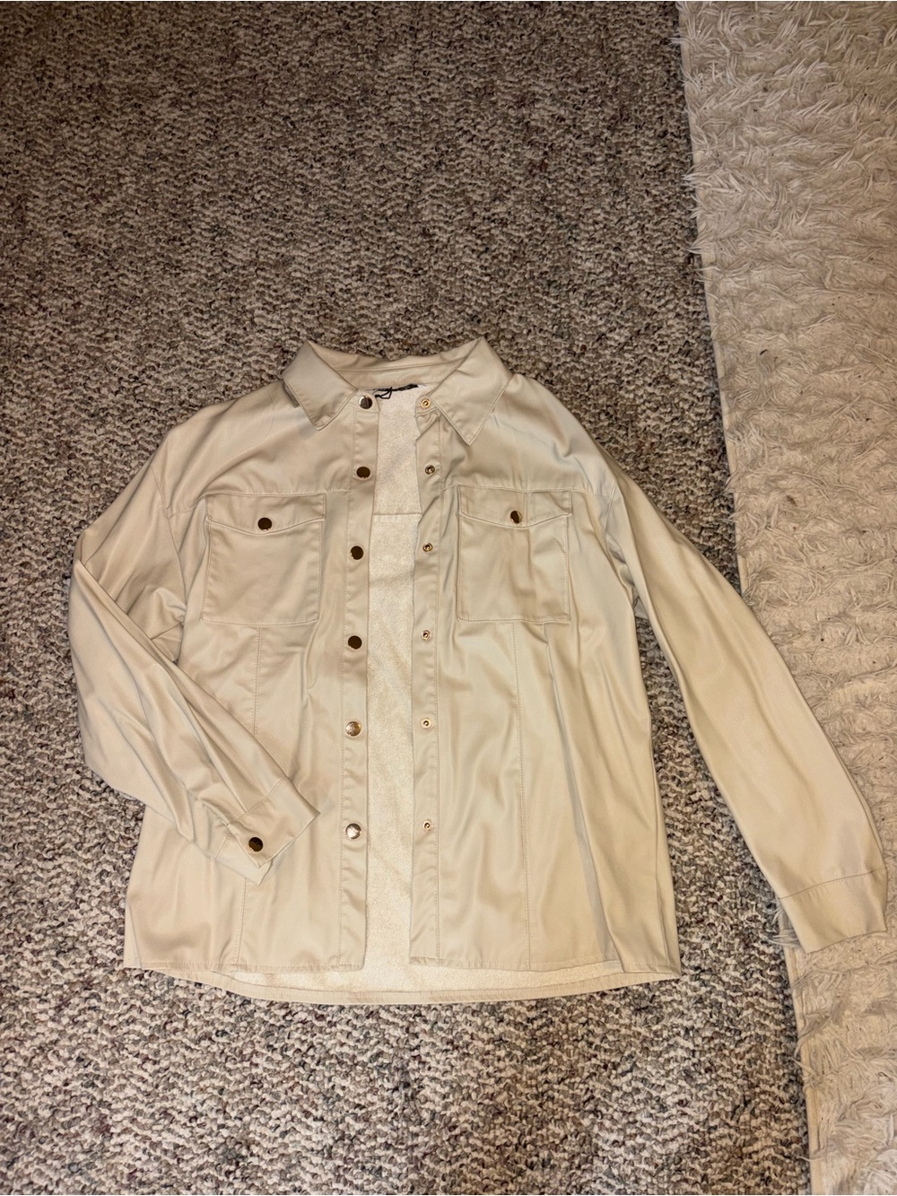 Zara Leather Shirt Jacket